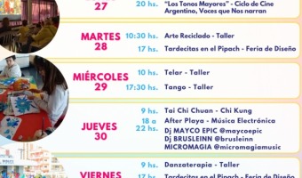 ACTIVIDADES EN EL PIPACH, TINGLADO, POLO SUR, HOMERO MANZI Y AUDITORIO MUNICIPAL